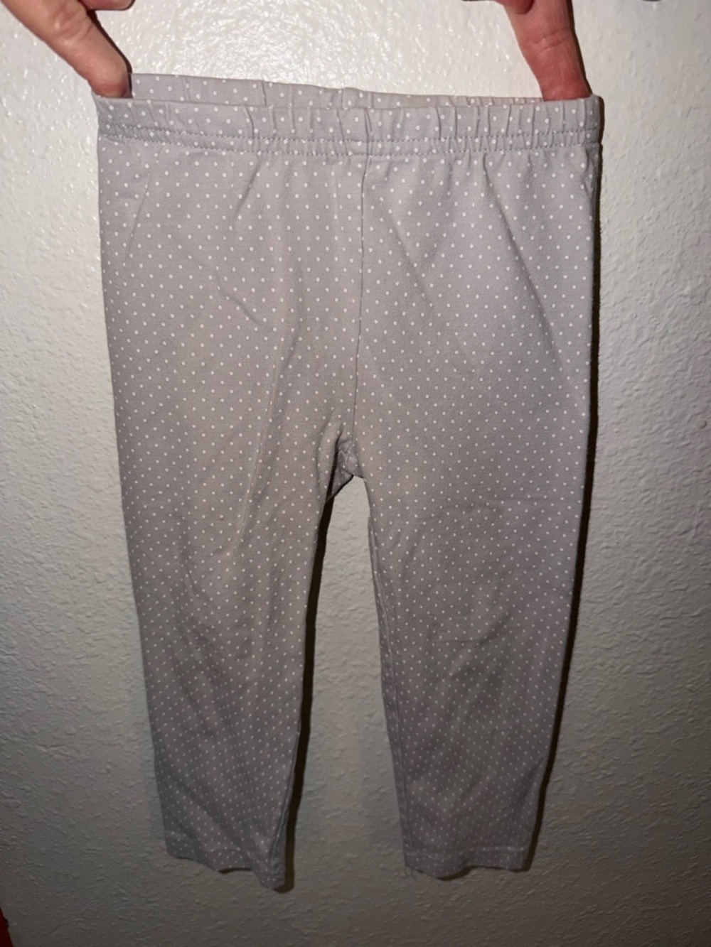Carter's Light Gray Leggings with White Dots